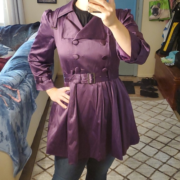 Forever 21 Jackets & Blazers - Purple vintage bow peacoat sz L pinup rockabilly